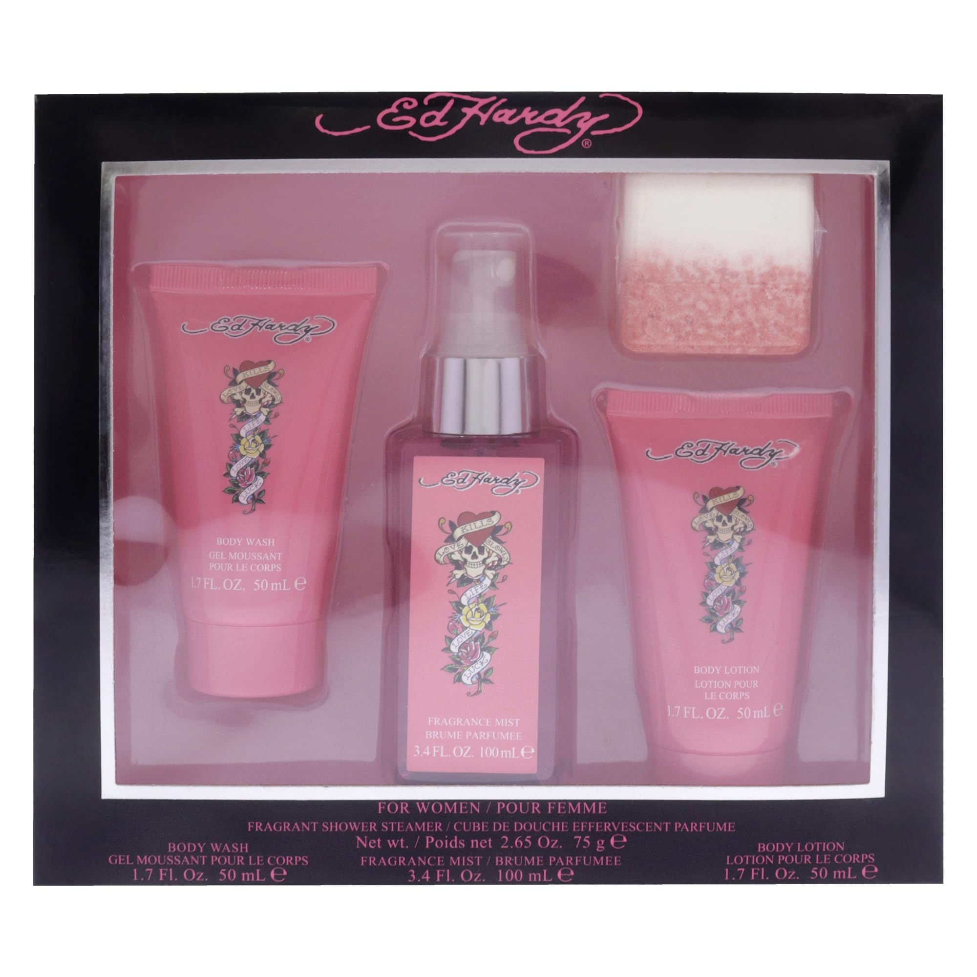 Amazon.com : Ed Hardy 4 Pieces Gift Set for Women, (3.4 Ounce Body